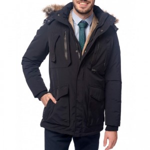 geci barbati de iarna din material cu gluga de blana